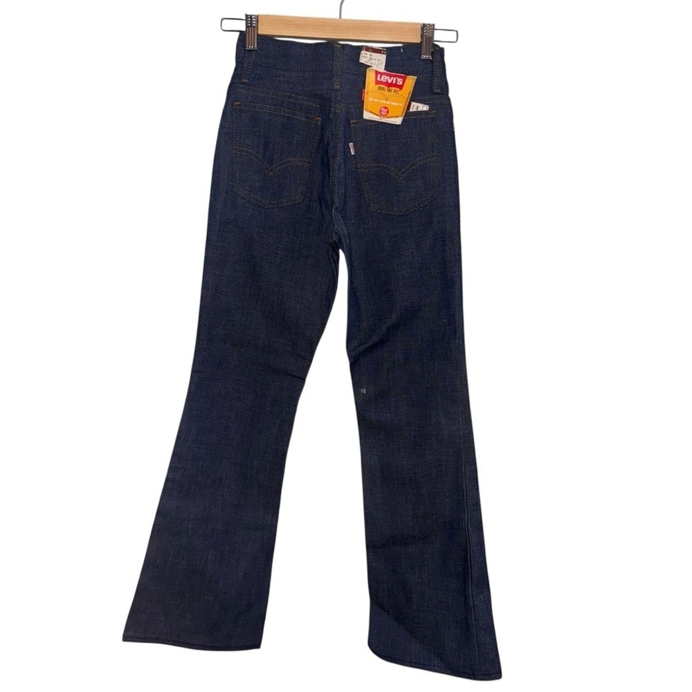 Vintage 70's Levi's Bell Bottom Jeans new deadstock Sz 24 Raw Denim USA - Picture 2 of 8